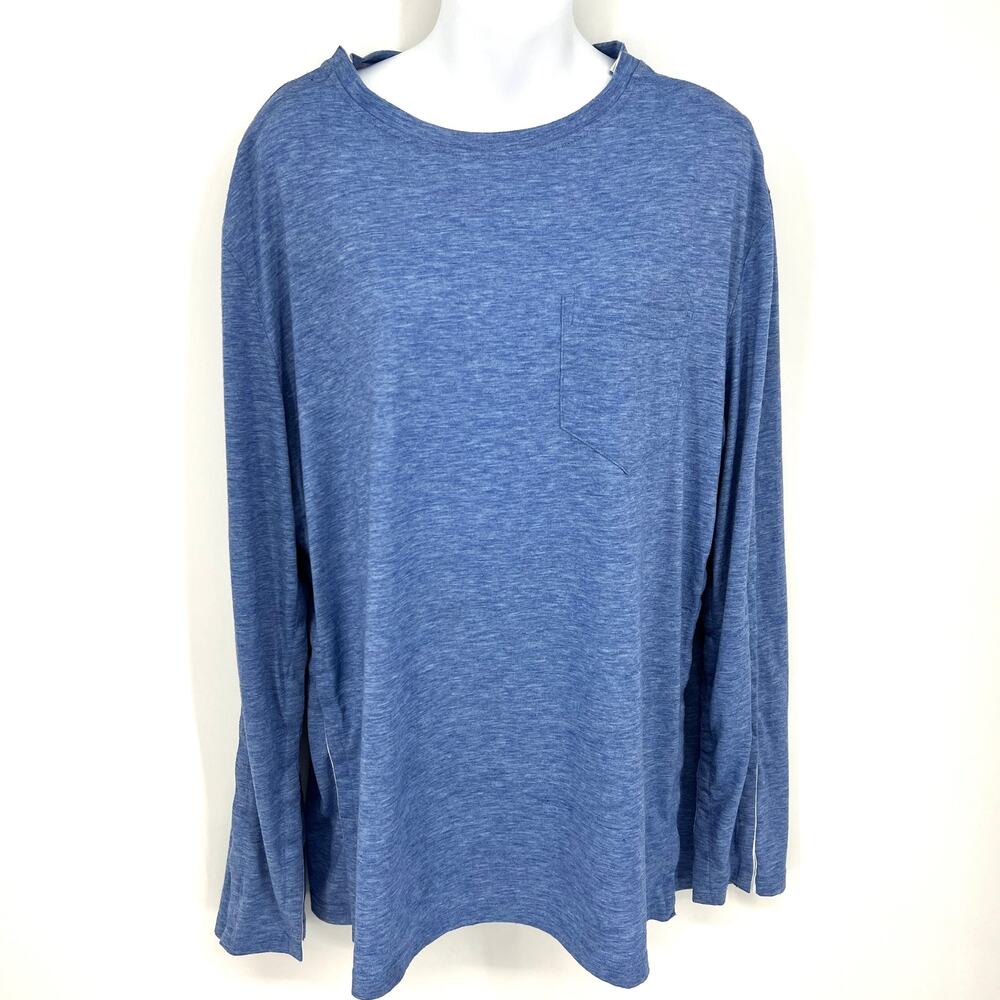Deyeek Unisex Adaptive Post Surgery Full Snap Long Sleeve Blue T Shirt Size M